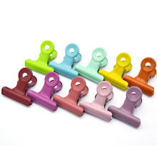 Wholesale stationery round color metal clips, snacks sealed pocket clips